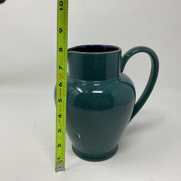Denby Harlequin (retired) Stoneware 60 oz Blue Green Pitcher - Picture 11 of 11